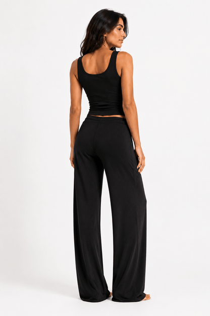 Ensemble Détente Femme en Modal Noir – Débardeur & Pantalon | StayCosy
