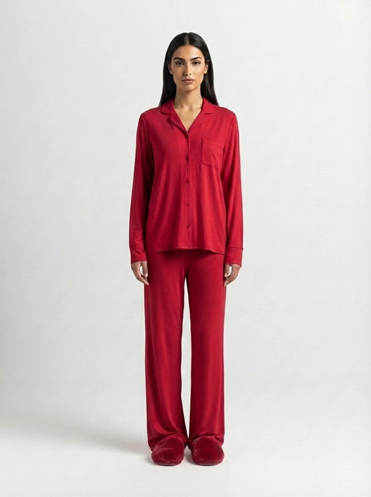Pyjama femme rouge doux – Confort seconde peau | StayCosy