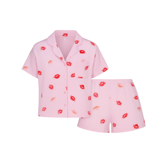 Pyjama femme bisous courtes doux – Confort seconde peau | StayCosy